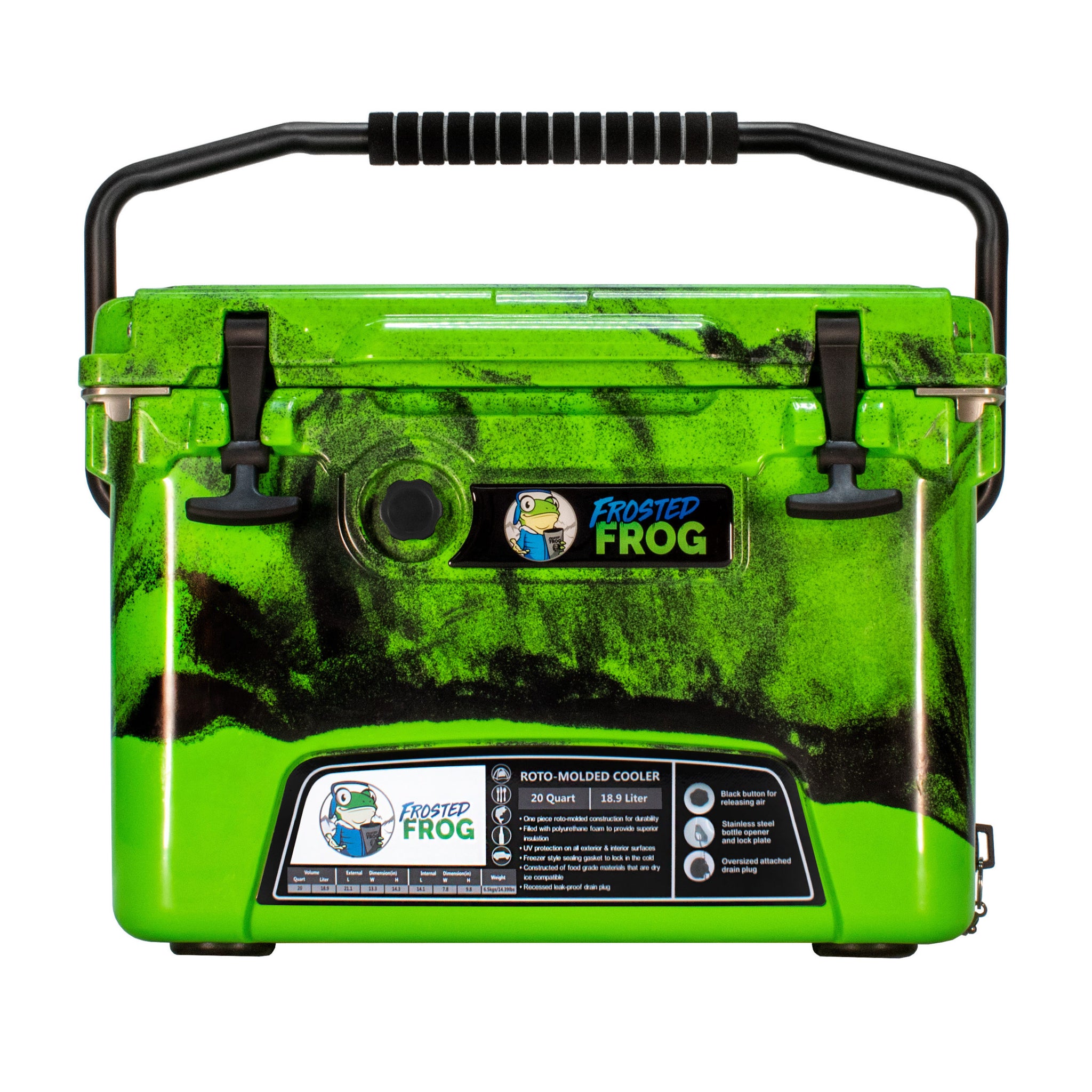 Frosted Frog 20QT Camo Cooler – Camo Original Green, 20QT – Pro