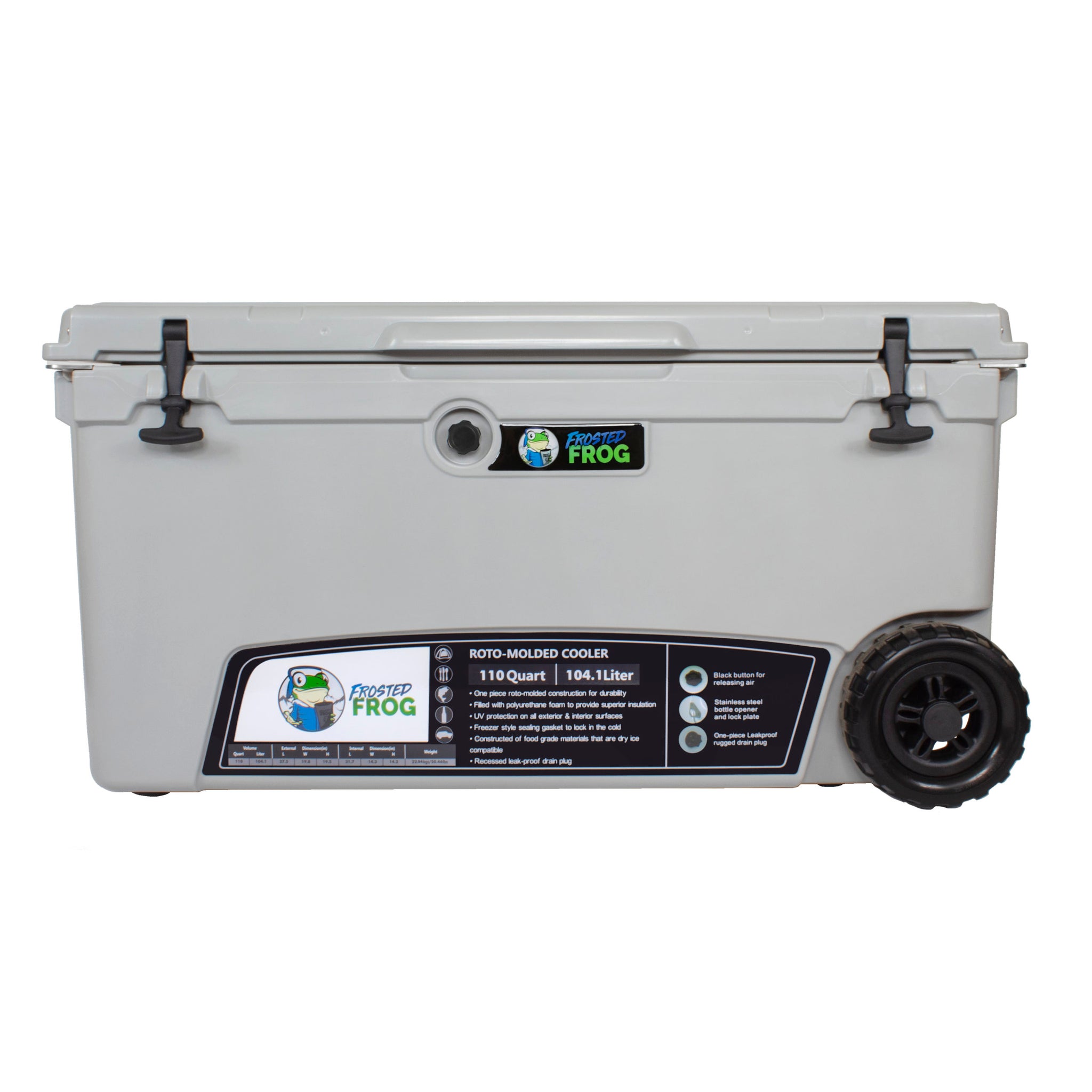 Frosted Frog 110 QT Cooler with Wheels – Cool Gray, 110QT – Pro