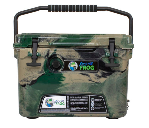 Frosted Frog 20QT Camo Cooler – Camo Olive Green, 20QT
