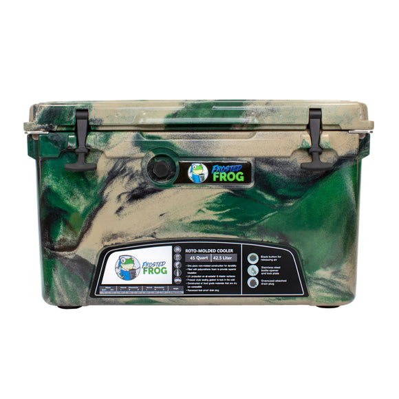 Frosted Frog 45QT Camo Cooler – Camo Olive Green, 45QT