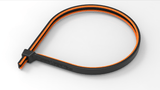 GripLockTies™ 8 inch 70 pound UV Black and Orange 100 bag