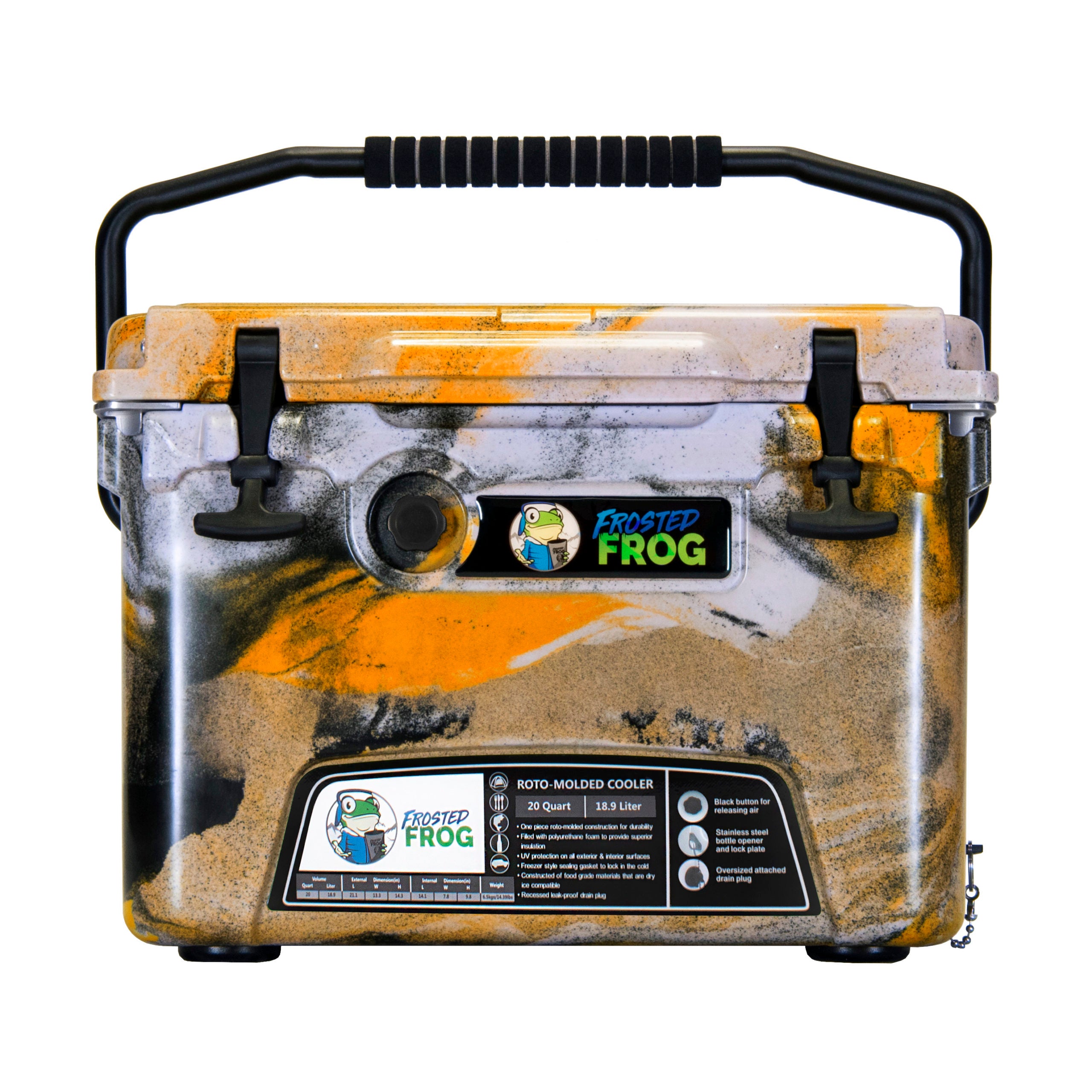 Frosted Frog 20QT Camo Cooler – Camo Orange, 20QT – Pro UTV Parts