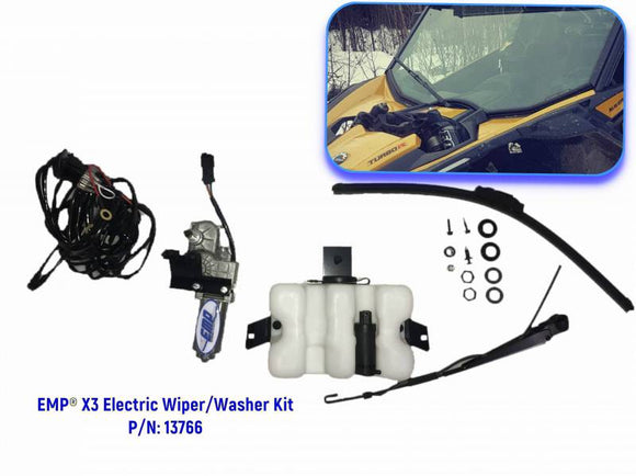 Can-Am Maverick X3 Electric Wiper and Washer Kit (Lower Mount) - by EMP