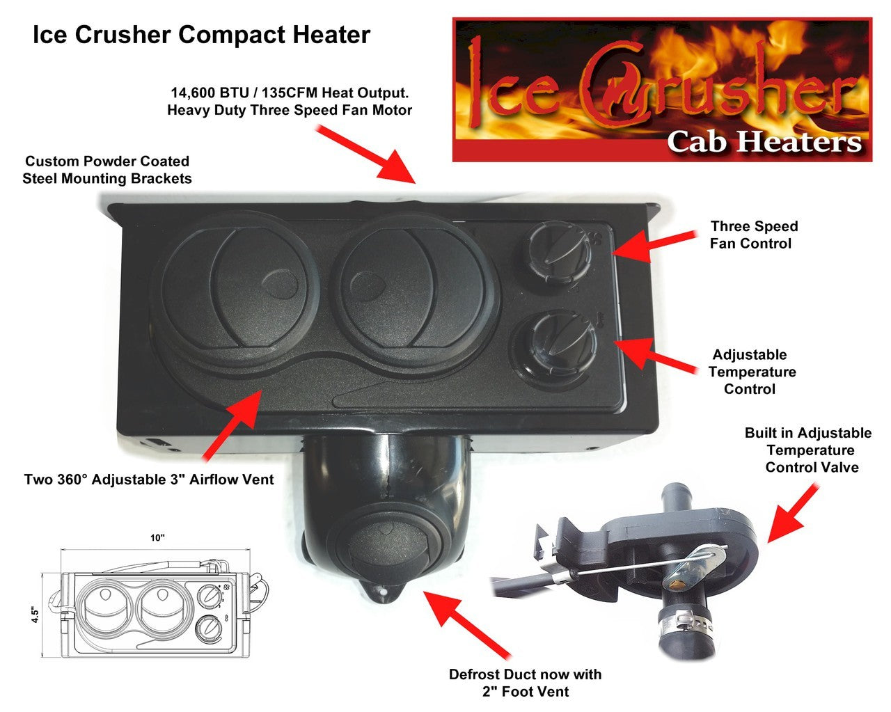 Polaris Ranger XP900 (2013-2020) - Ice Crusher Cab Heater by