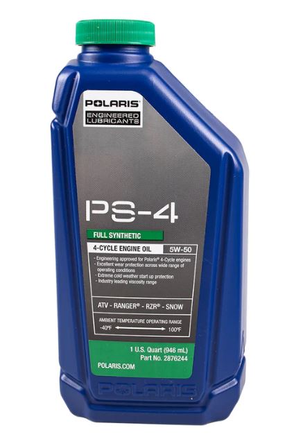 Polaris 2876244 PS-4 Full Synthetic 5W-50 4-Cycle Engine Oil 1QT OEM for ATV Ranger RZR