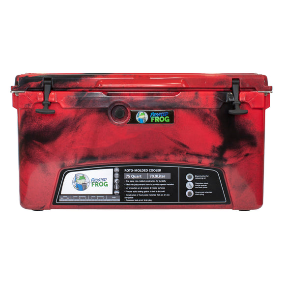 Frosted Frog 75QT Camo Cooler – Camo Red, 75QT