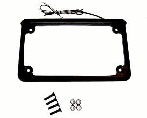 Aluminum Motorcycle Blank License Plate - 4 In X 7 In - Black & White - Foto 4