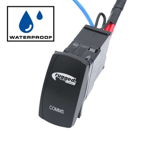 All In One Power Switch for Waterproof Radio & Intercom - "Comms" Rocker Switch by Rugged Radios