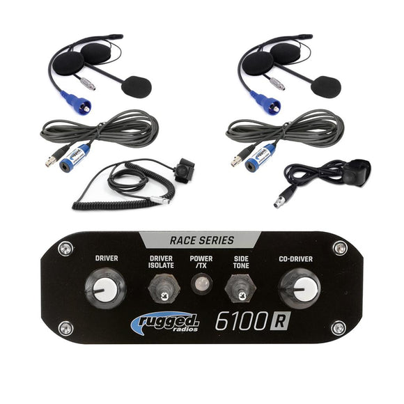 RRP6100 2 Person Race Intercom System with Helmet Kits by Rugged Radios