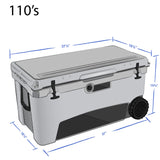 Frosted Frog 110 QT Cooler with Wheels – Cool Gray, 110QT