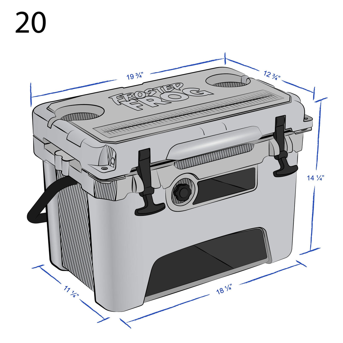 Frosted Frog 20QT Cooler – Black, 20QT – Pro UTV Parts